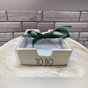 Rae Dunn 📝 ❤️ “TO DO “ post-it holder ceramic NWT